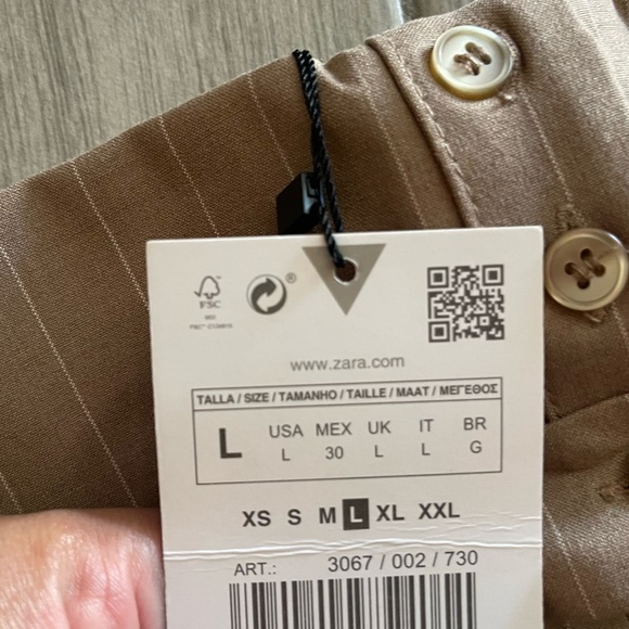 Zara | NWT! SET! Stripe Strapless Top & Trouser Pant Size: Large - Picture 5 of 8